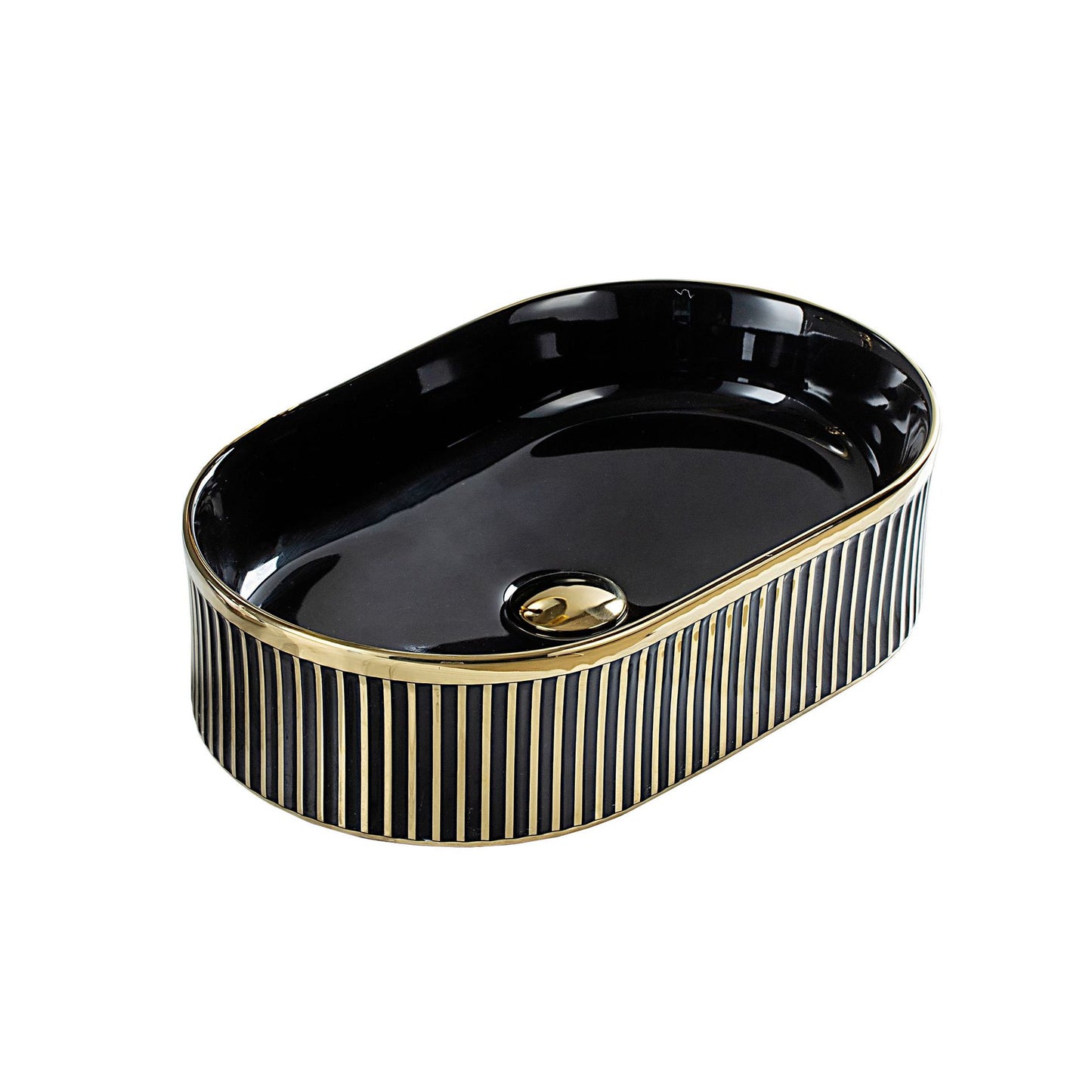 Black Wirh Gold Bathroom Sinks Wash Basin For Hotel