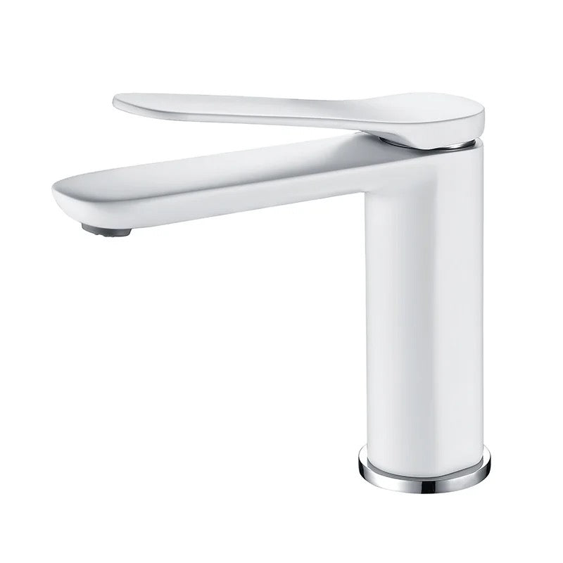 Bathroom Brass Faucet White Tap