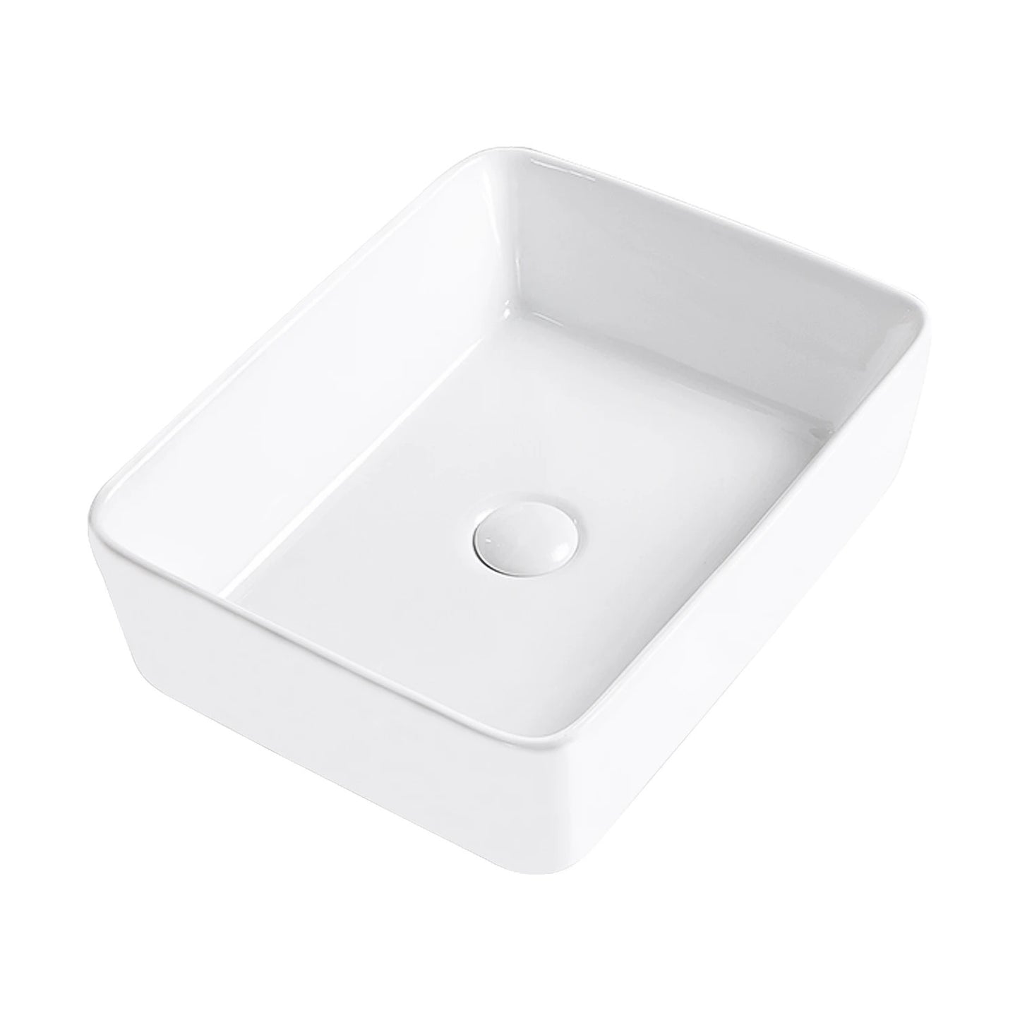 Bathroom sink white rectangle shape vessel basin