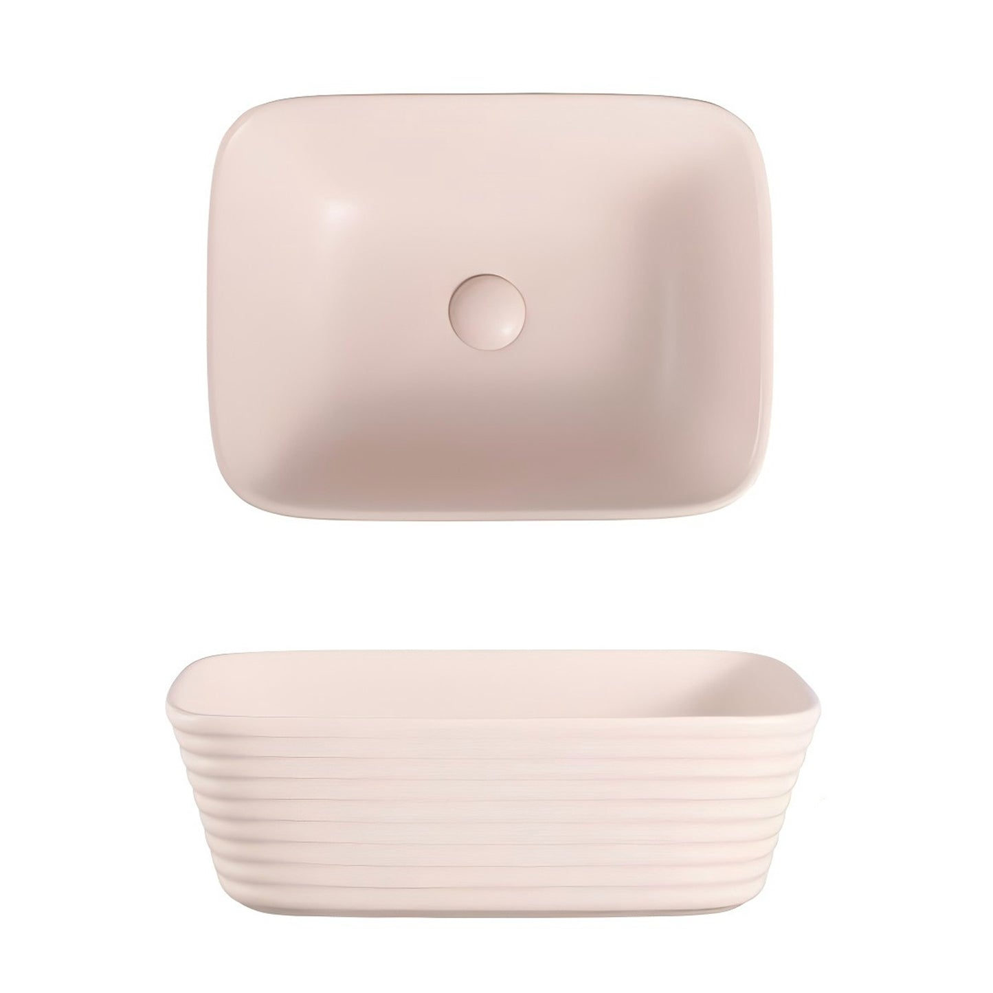 Matt Pink Color Bathroom Square Sink Hand Wash Ceramic Basin
