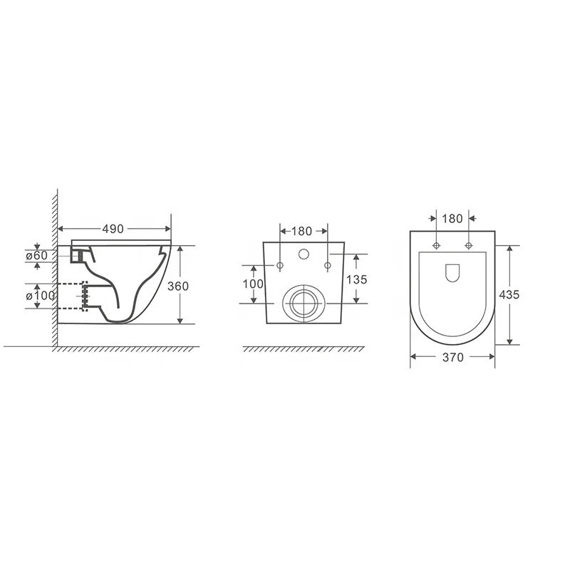 Sanitary Ware Luxury Gold Silver Bathroom Rimless One Piece Ceramic Wall-hung WC Wall Hung Toilets