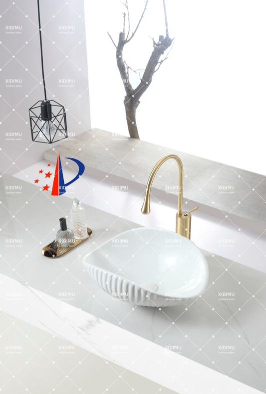 Modern ceramic wash basin countertop art basin new design shell basin patented product XP-003