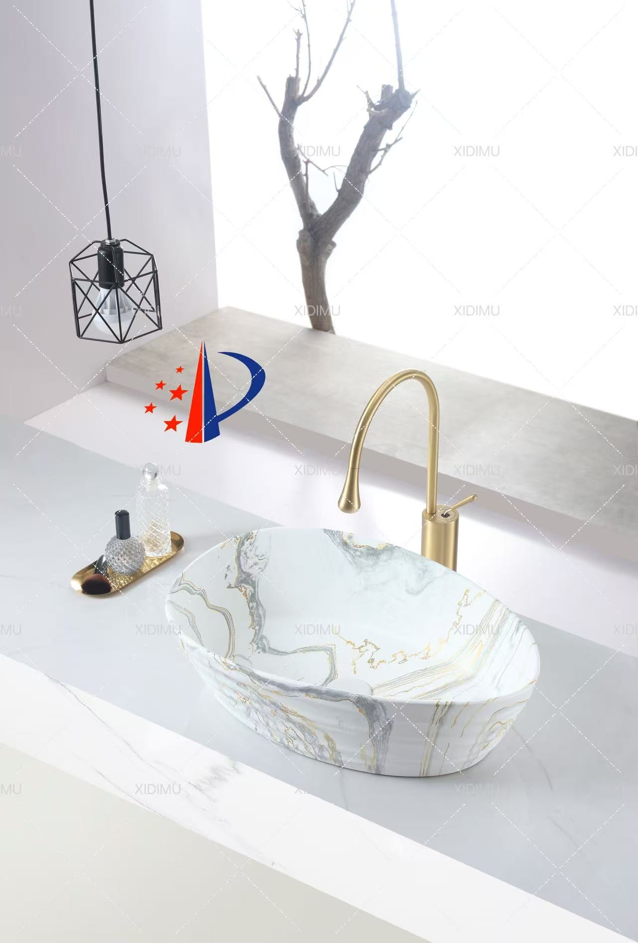 Motel wash basin big size countertop basin matt marble design kitchen sink