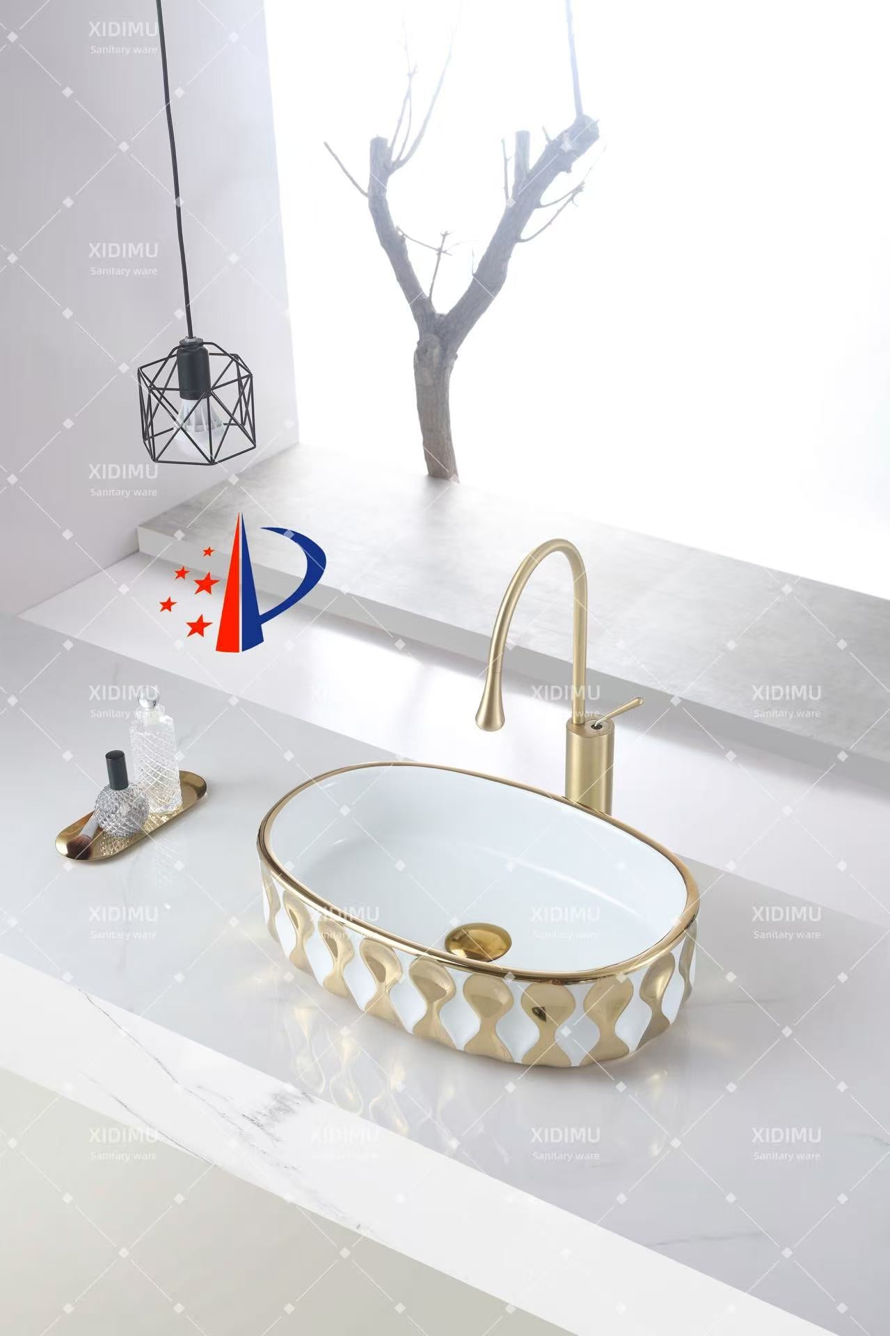 Luxury style  countertop basin kitchen sink gold design basin