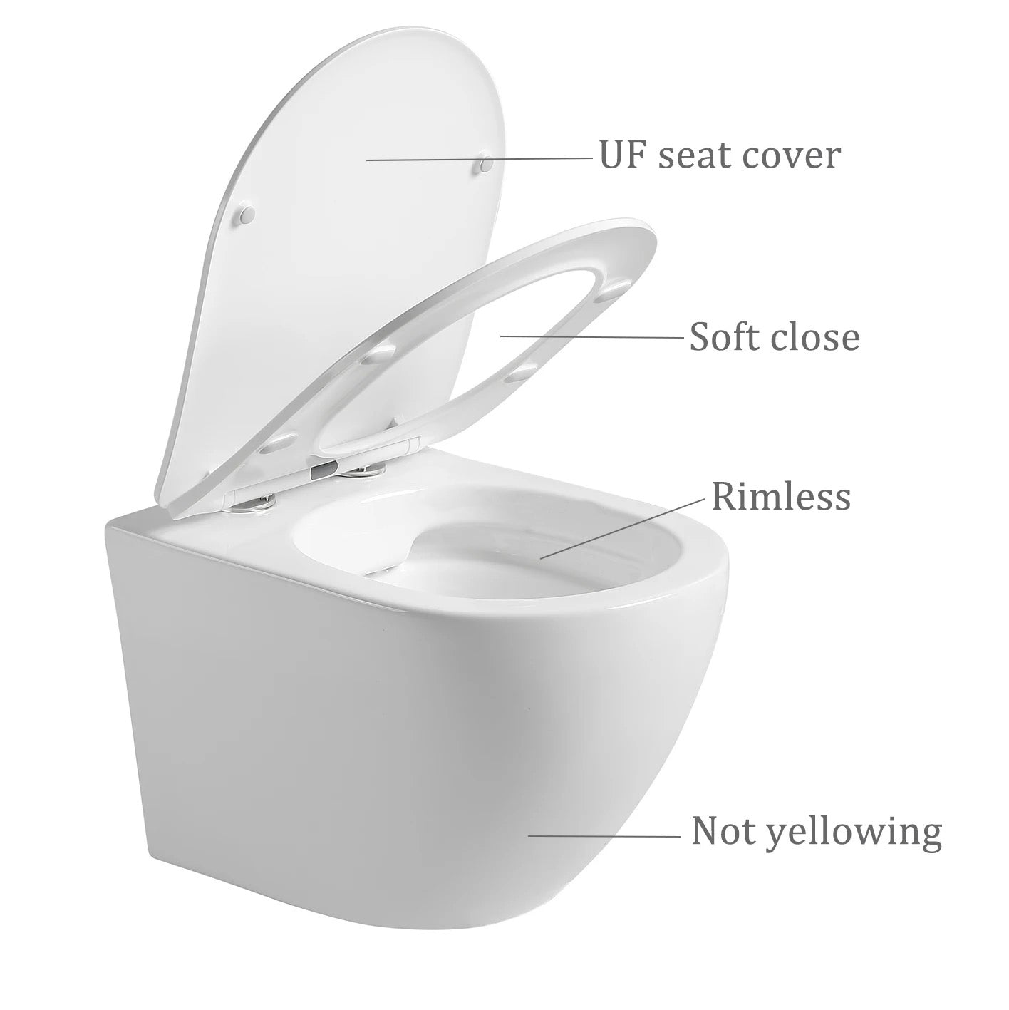 Wall Mounted Concealed Tank One Piece Toilets Square Ceramic Wall Hung Toilet For Home Villa Bathroom