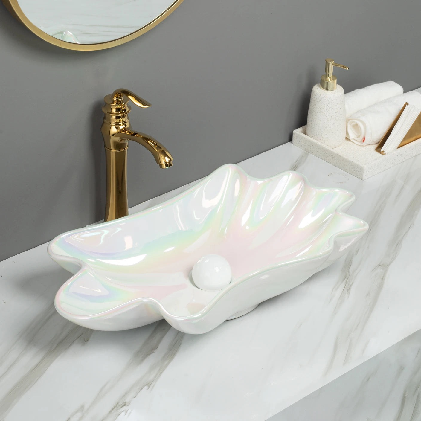 Bathroom sink rainbow vessel basin