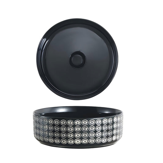 Matt Black Countertop Basin Ceramic Hand Wash Bathroom Sinks