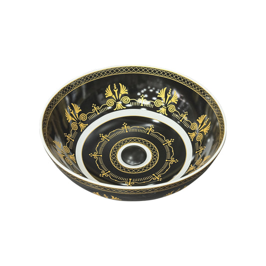 Luxury Lavabo Black Ceramic Round Art Basin Hand Wash Sinks