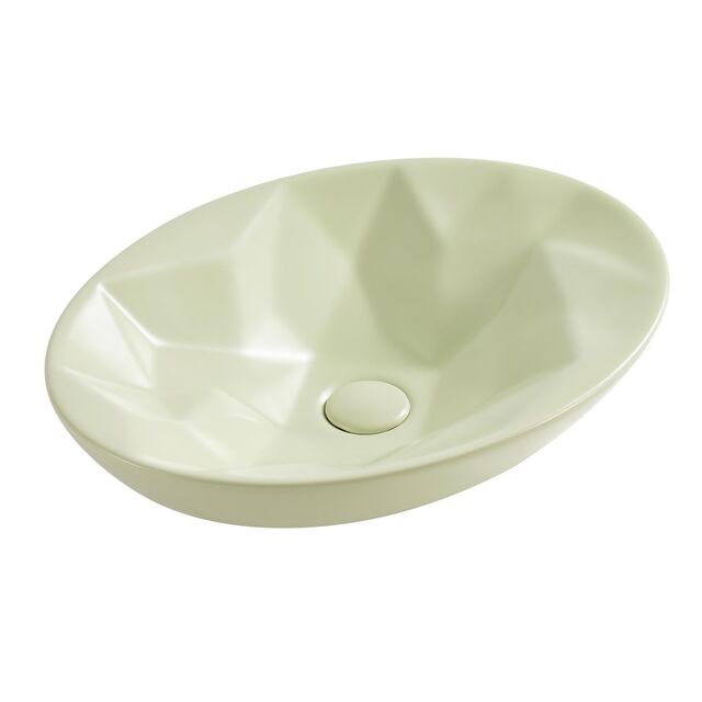 Green ceramic hand wash basin  bathroom countertop sink