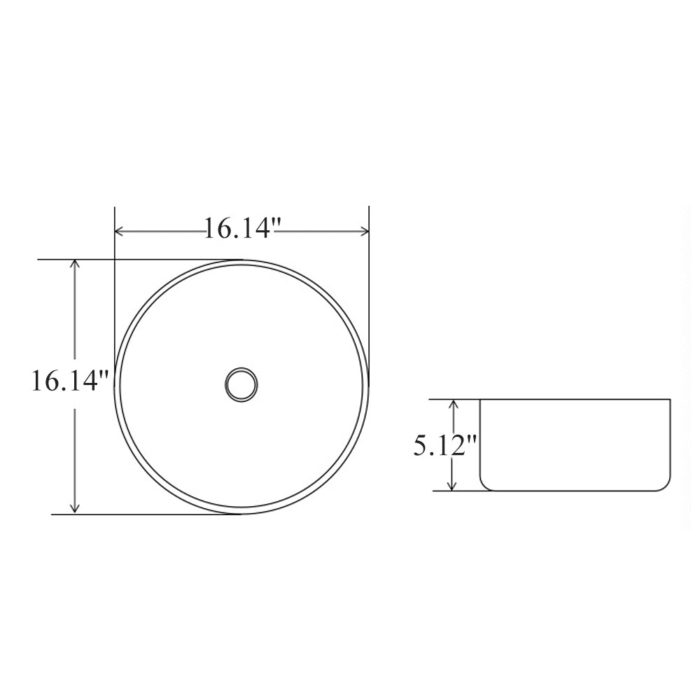 Countertop bathroom vessel sink porcelain wash basin