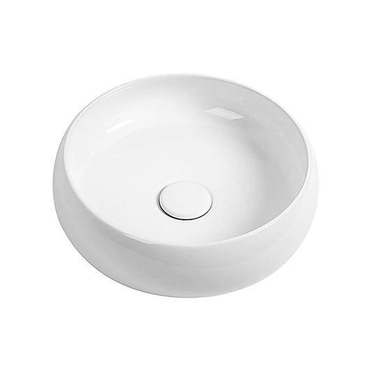 Bathroom white round shape ceramic vessel sink