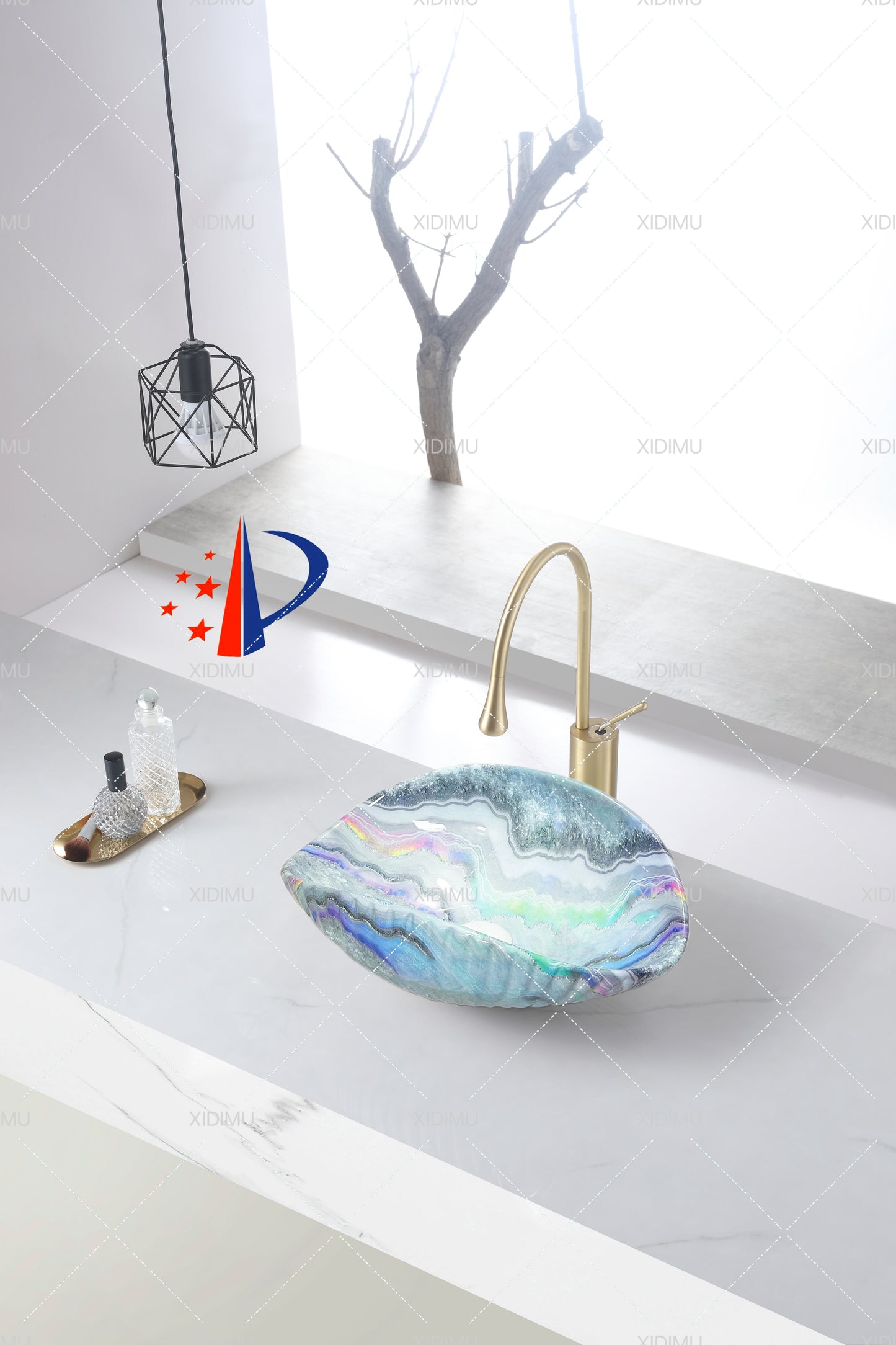 Patent designs shells shape ceramic basin bathroom sink