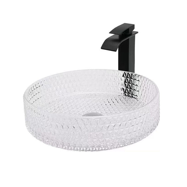 Glass Basin Countertop Bathroom Wash Sink