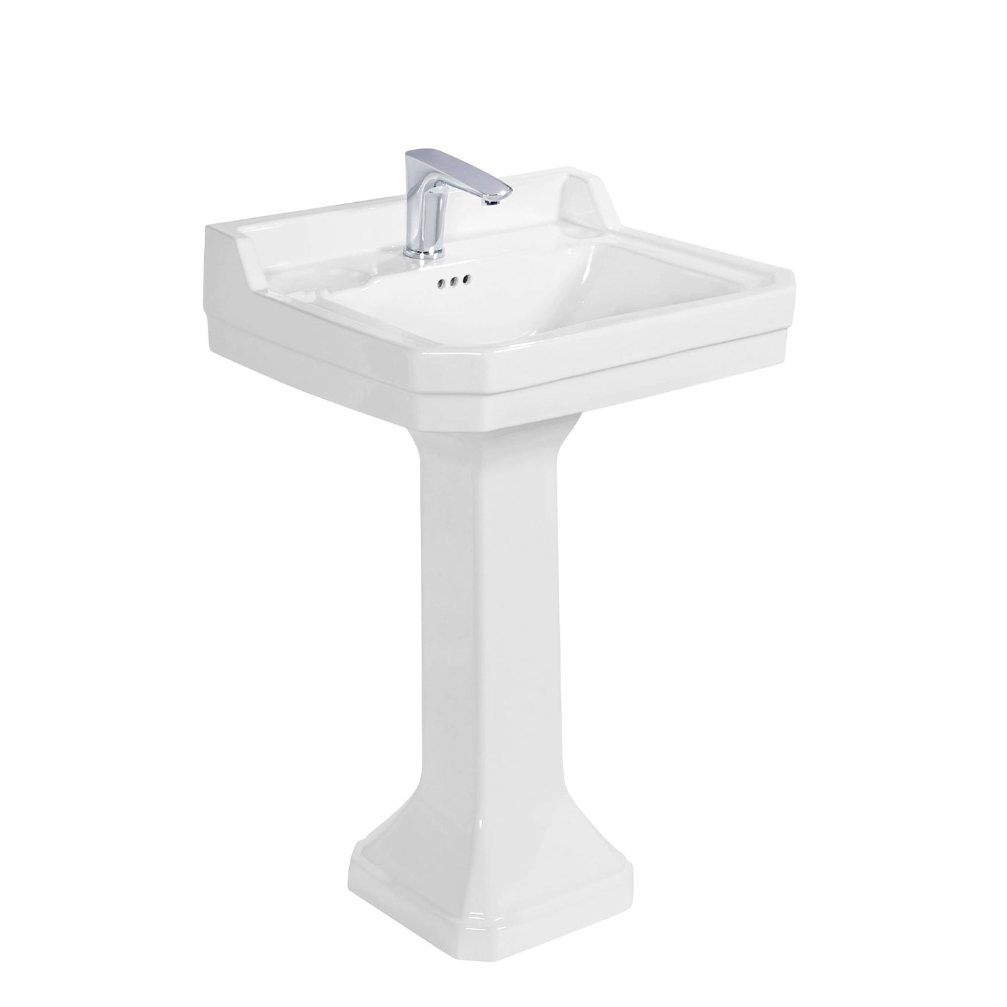 British style ceramic pedestal sink freestanding wash basin