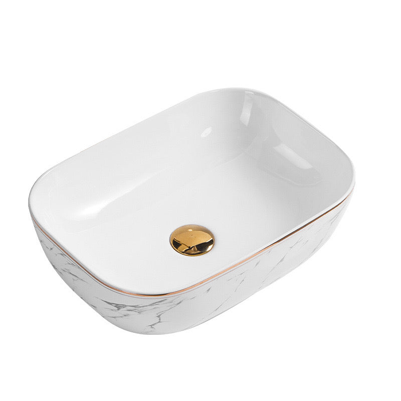 Ceramic marble basin