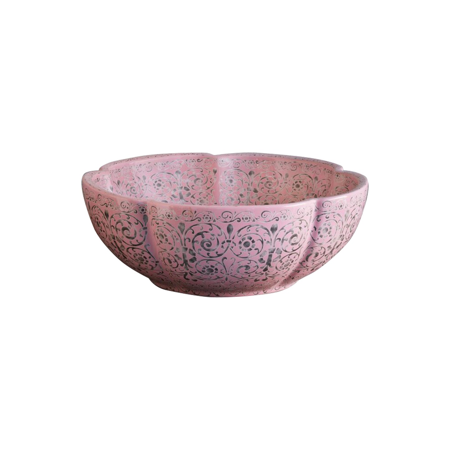 Bathroom Sink Counter Top Ceramic Art  Wash Basin Pink Flower Shape