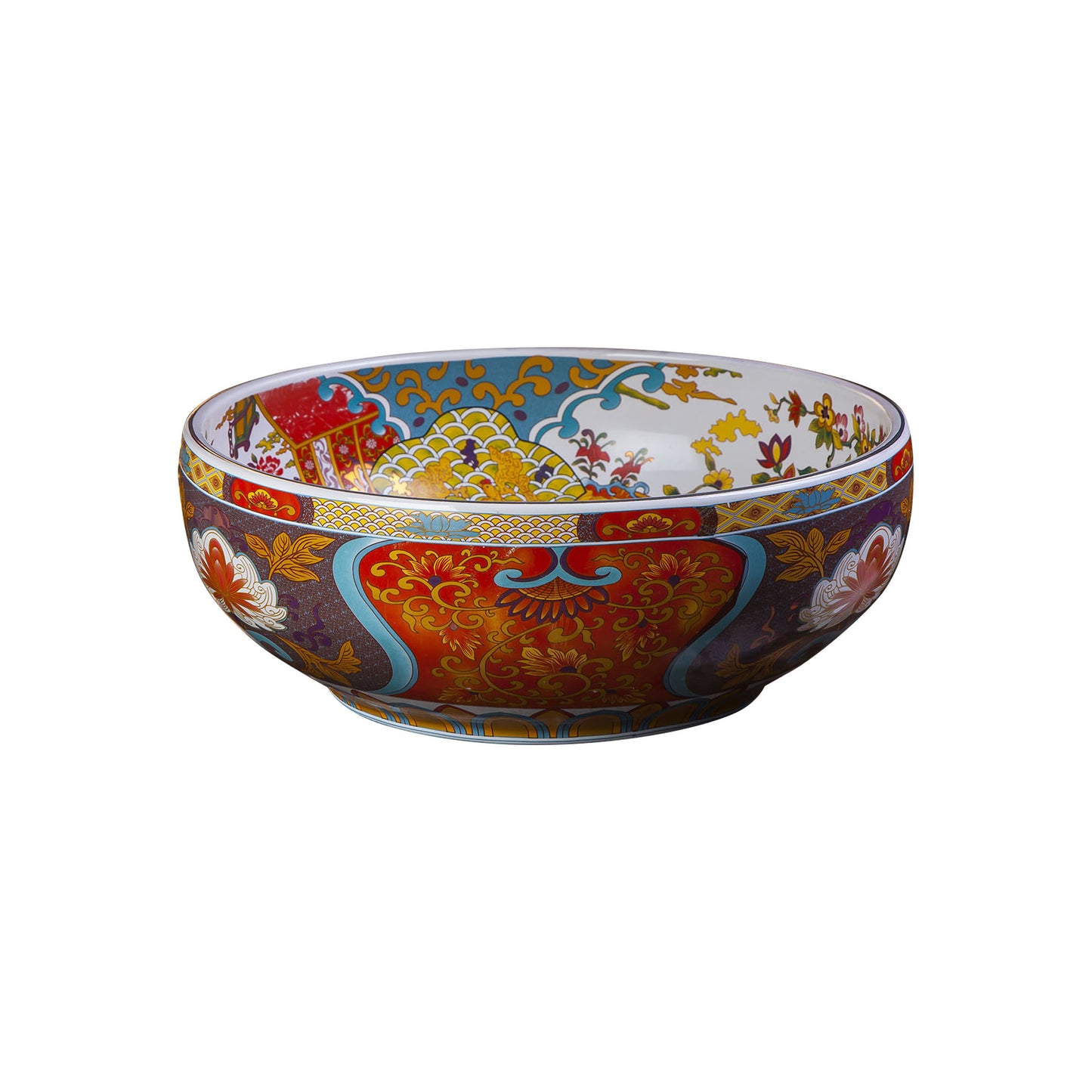 16 Inch Hand Painted Ceramic Wash Basin Bowl For Hotel