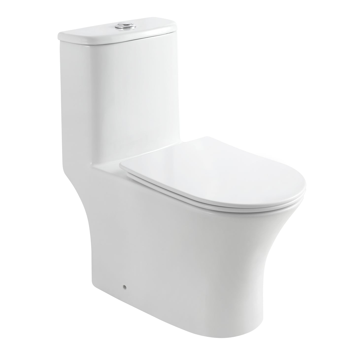 One piece toilet