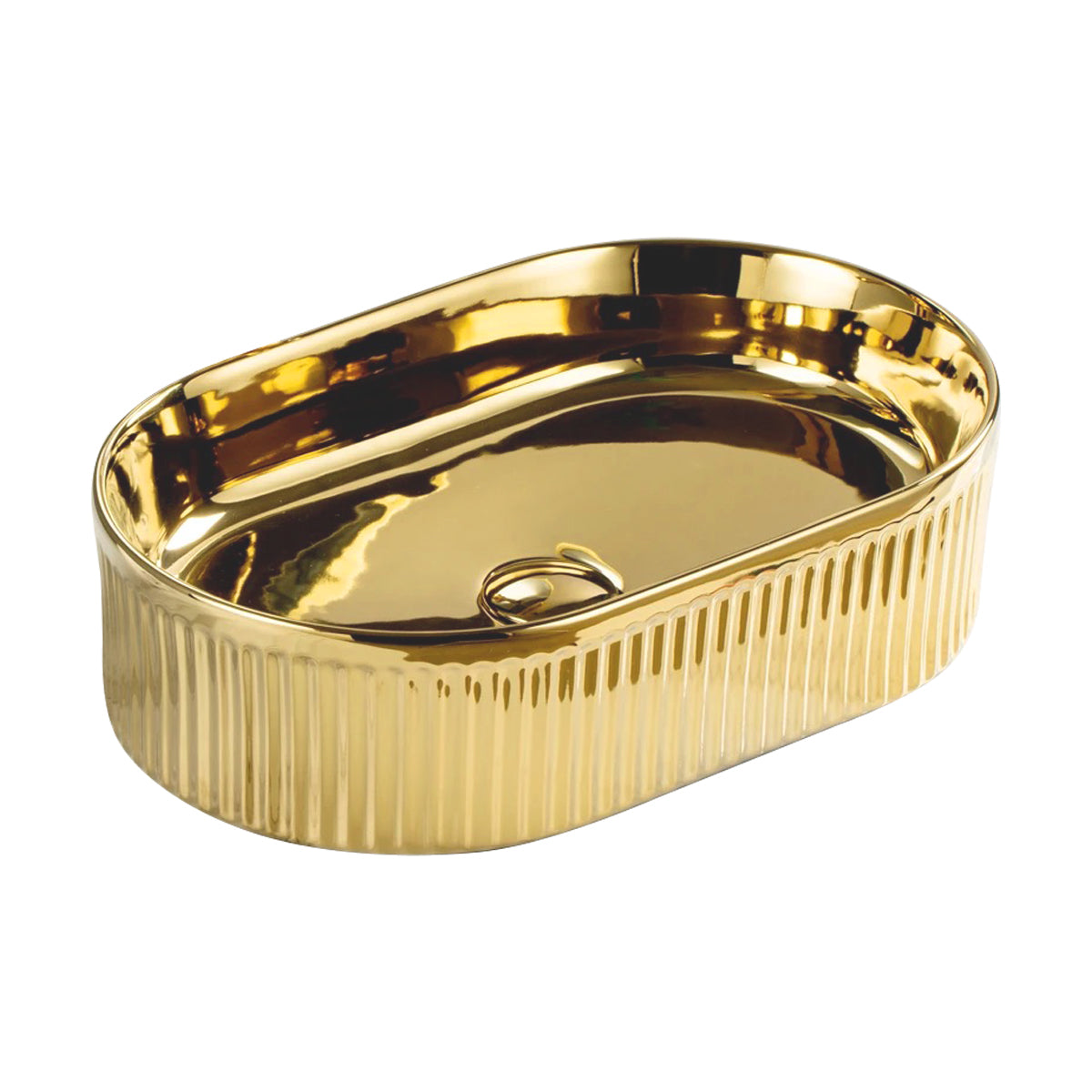 Golden Color Above Mounted Sink Ceramic Electroplating Bathroom Wash Basin
