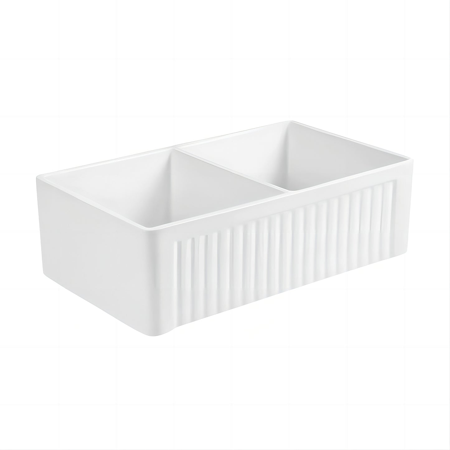 Ceramic double kitchen sink 33 inches double basin