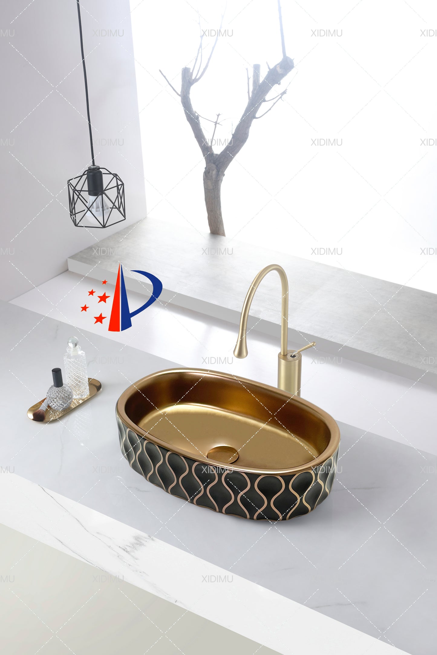 Bronze color ceramic basin