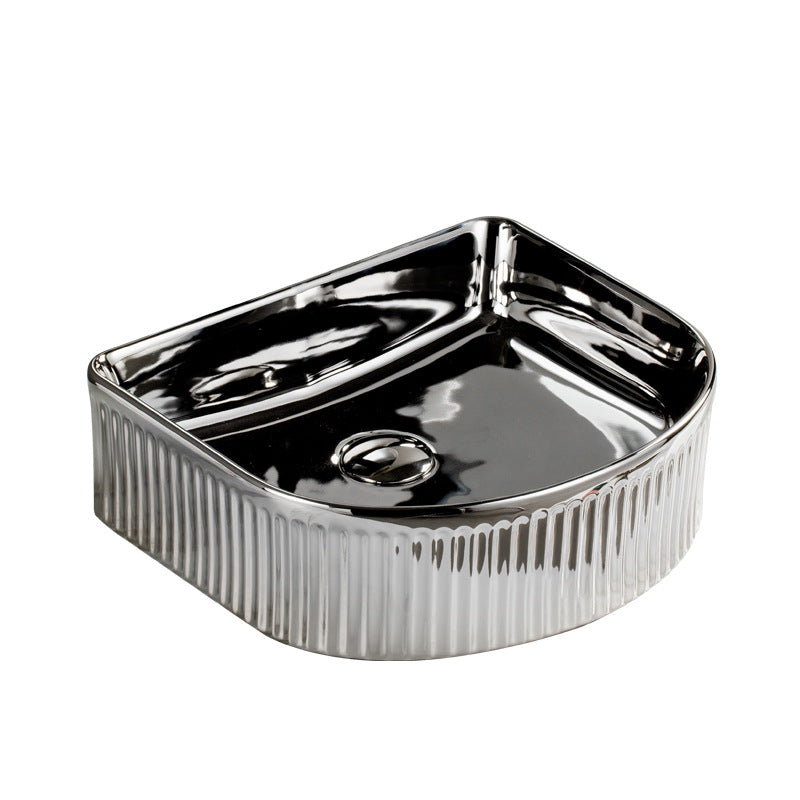 Silver Bathroom  Basin Luxury Hand Wash Sinks