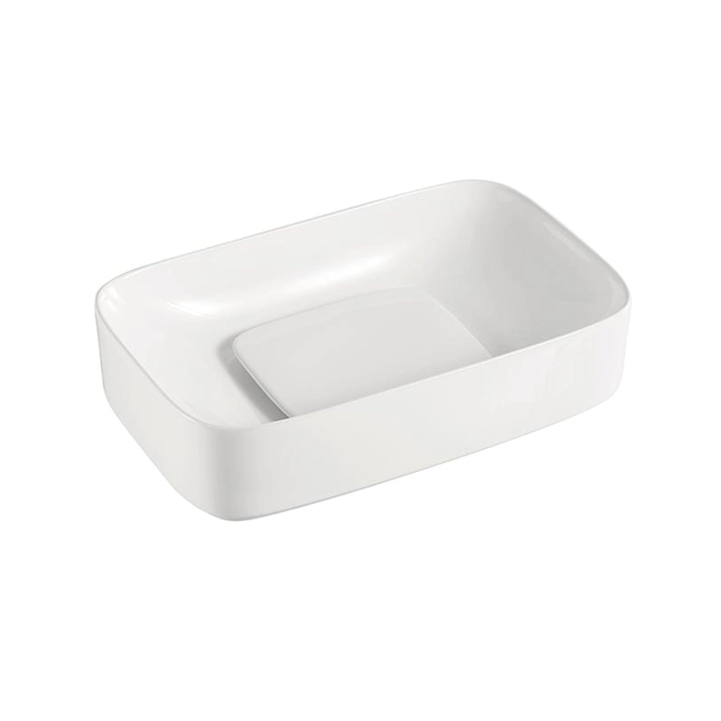 Bathroom ceramic basin pure white porcelain vessel sink