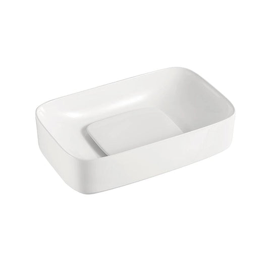 Bathroom ceramic basin pure white porcelain vessel sink